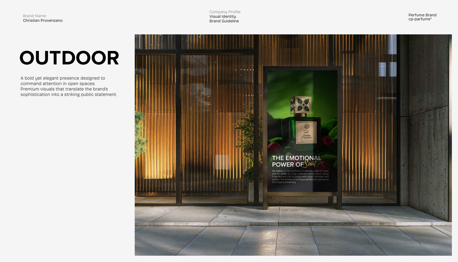 Christian Provenzano — fragrance brand identity visual by Innovex