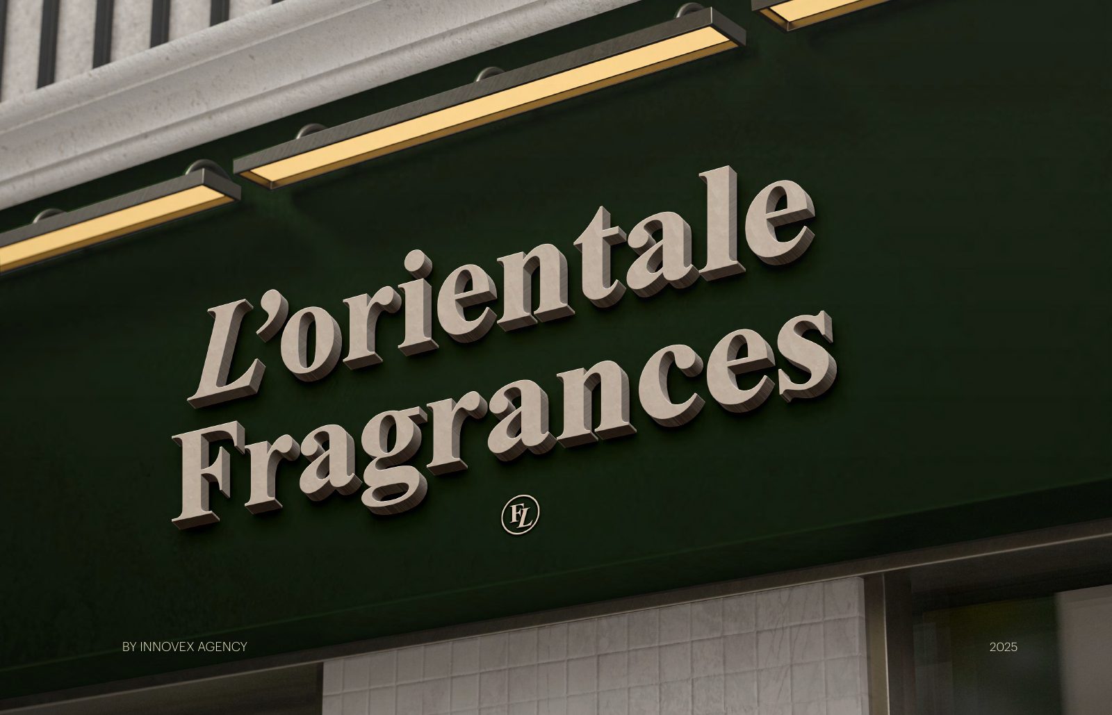 L'Orientale — fragrance brand identity visual by Innovex