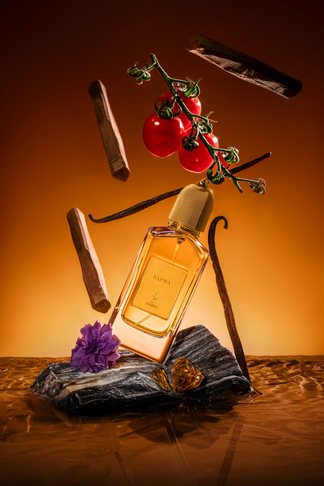 Shama — fragrance art-direction moodboard by Innovex