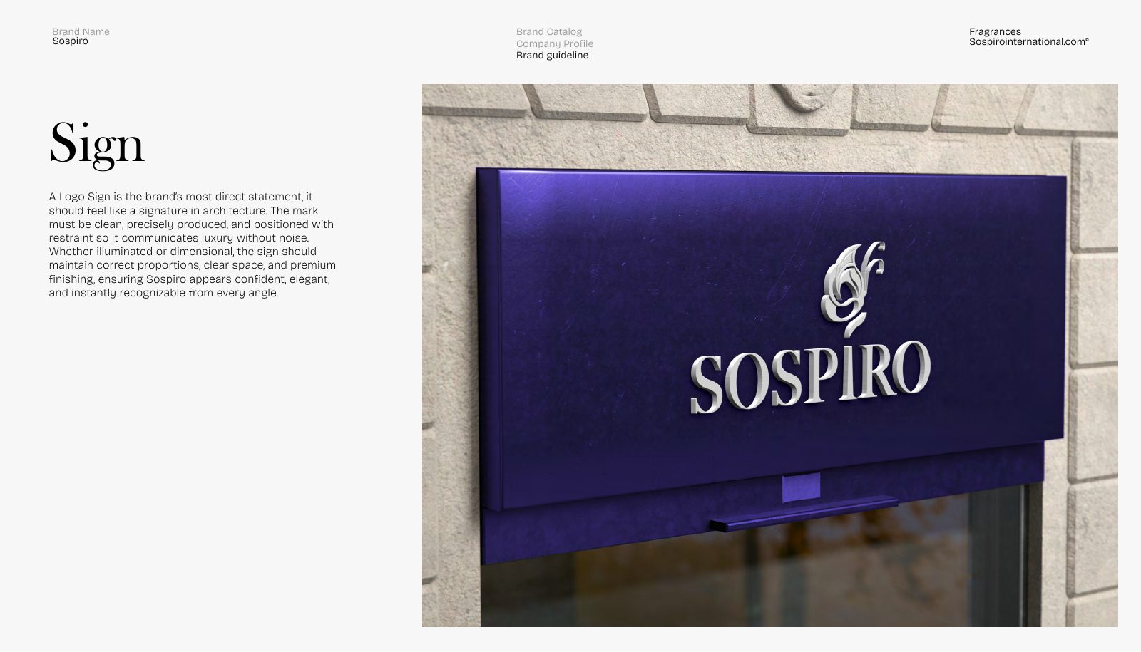 Sospiro — fragrance brand identity visual by Innovex