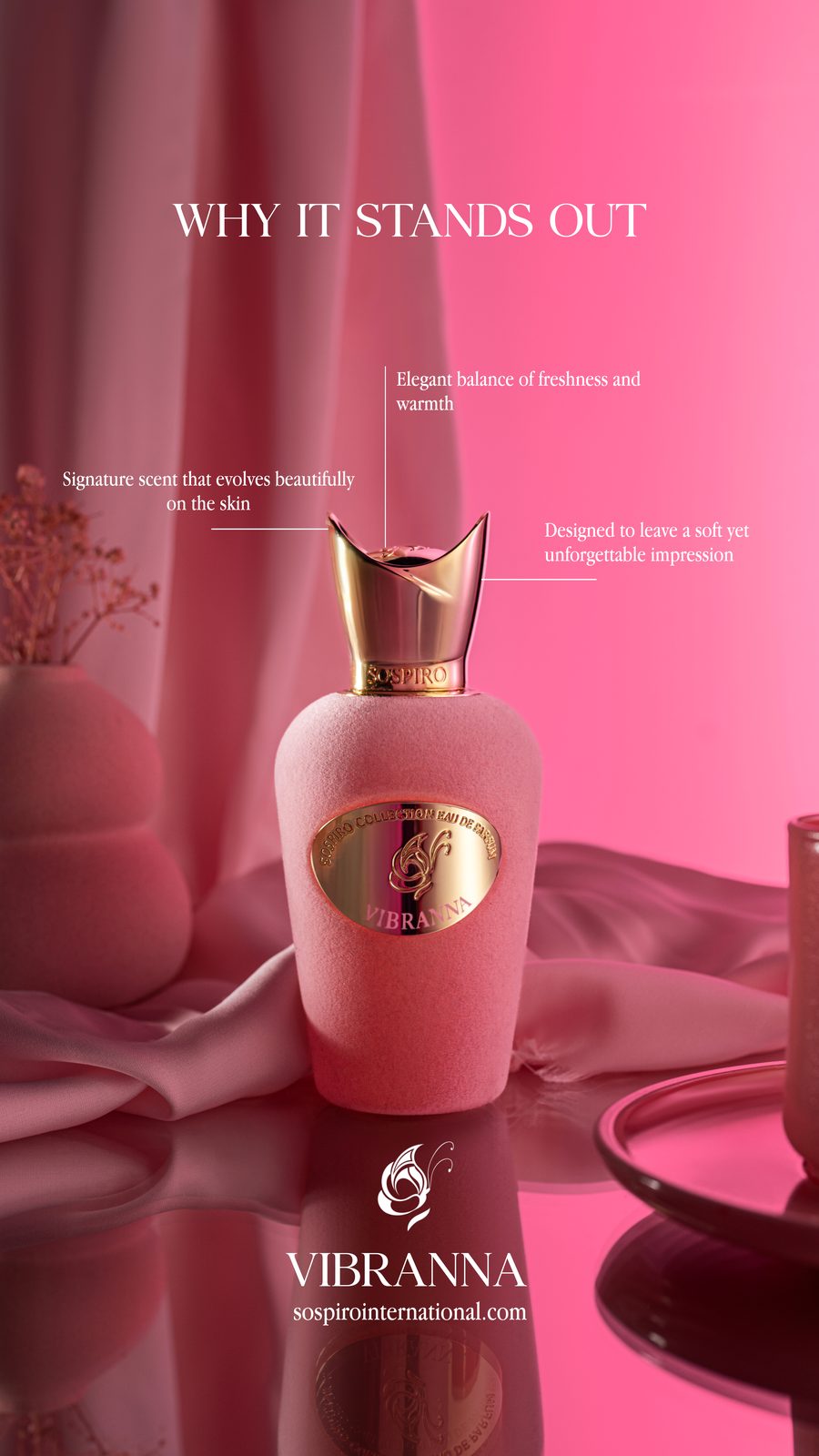 Sospiro — fragrance art-direction moodboard by Innovex